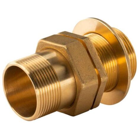 Messing Gewinde-Fitting Verschraubung gerade Anschluss für Tank 3 teilig 1 1/2"AG - 1 1/2"AG (DN 40) - schwere Ausführung