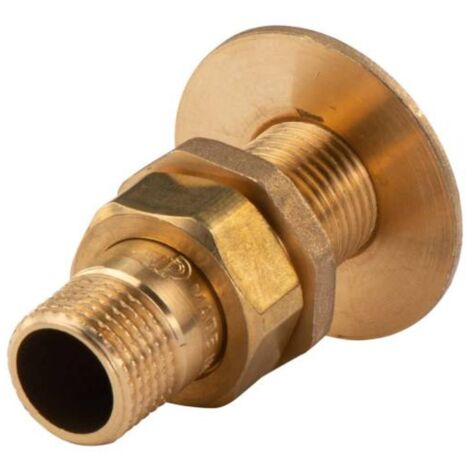 Messing Gewinde-Fitting Verschraubung gerade Anschluss für Tank 3 teilig 1/2"AG - 1/2"AG (DN 15) - schwere Ausführung
