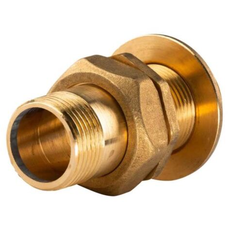 Messing Gewinde-Fitting Verschraubung gerade Anschluss für Tank 3 teilig 1"AG - 1"AG (DN 25) - schwere Ausführung