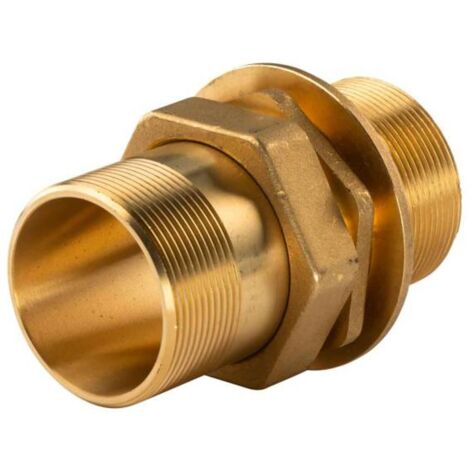 Messing Gewinde-Fitting Verschraubung gerade Anschluss für Tank 3 teilig 2"AG - 2"AG (DN 50) - schwere Ausführung