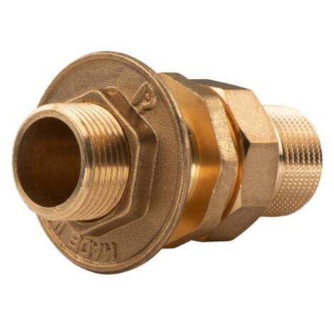 Messing Gewinde-Fitting Verschraubung gerade Anschluss für Tank 3 teilig 3/4"AG - 3/4"AG (DN 20) - schwere Ausführung