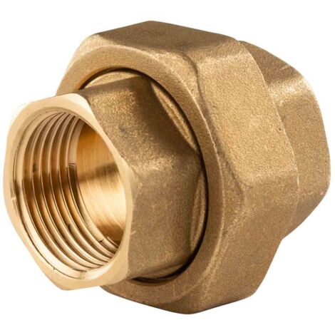 Messing Gewinde-Fitting Verschraubung gerade mit O-Ring 3 teilig 1"IG - 1"IG (DN 25) - schwere Ausführung