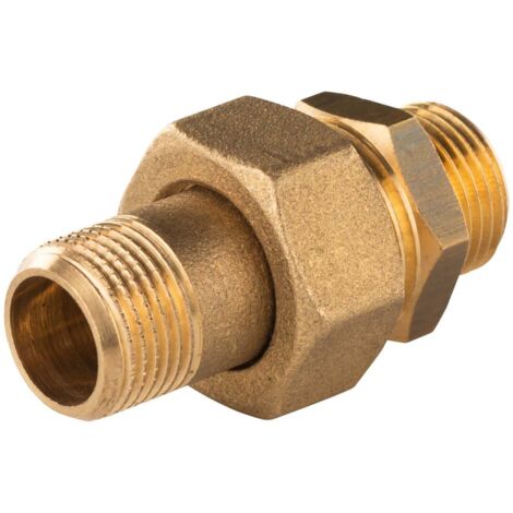 Messing Gewinde-Fitting Verschraubung mit O-Ring konisch dichtend 3/8" AG - 3/8" AG (DN10) - schwere Ausführung