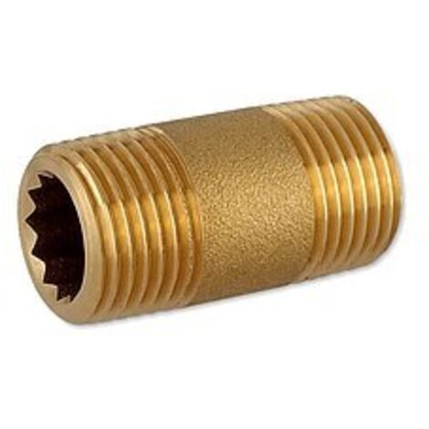Messing Gewindefitting-Doppelnippel lang - Langnippel - 1/2'' x 40 mm