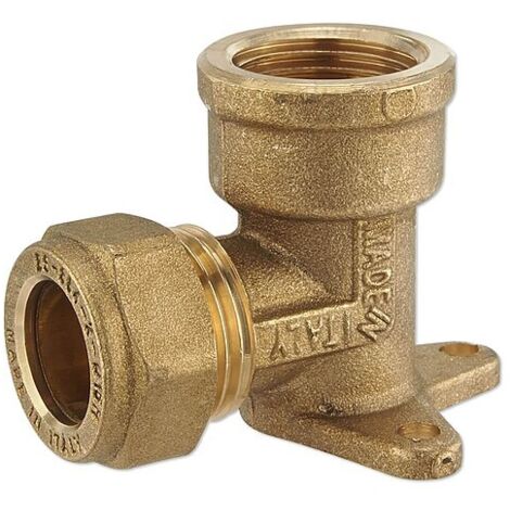 Messing-Klemm-Wandwinkel für Kupferrohre 15 x 1/2'' IG kurz für Heizung und Trinkwasser