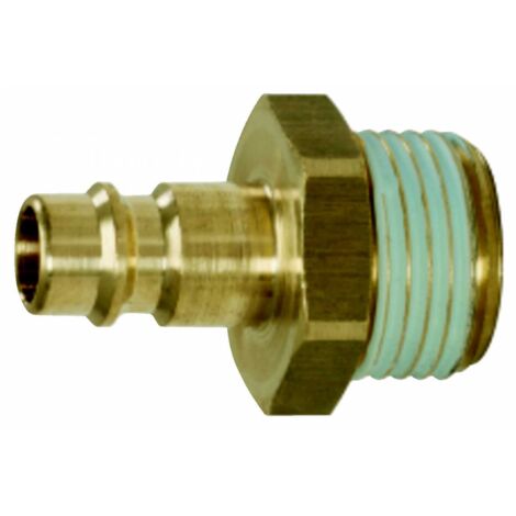 Messing-Stecknippel mit Außengewinde, G3/8"AG