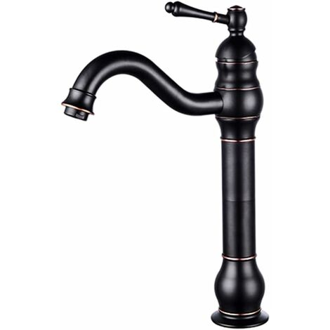 Messingarmaturen Öl eingerieben Bronze Schwarz Wasserhahn Badezimmer Heiß Kalt Dusche Mischbatterie Wasserhahn,Schwarz