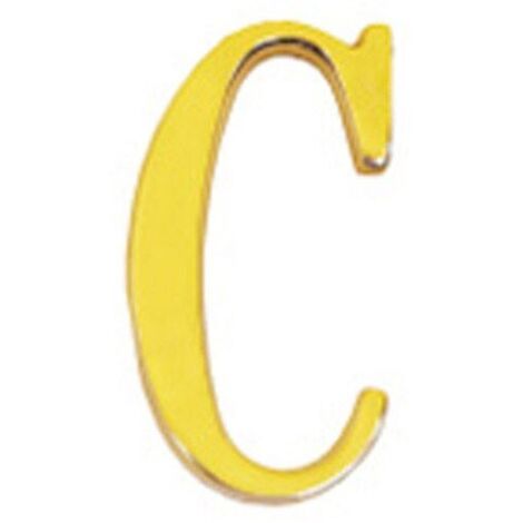 Messingbuchstabe "C" 10 cm. mit versteckten Schrauben (Blister 1 Stück)