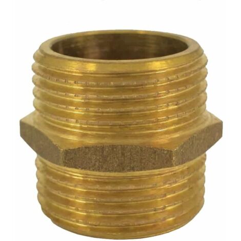 Messingfitting, Doppelnippel 1/2 Zoll, Gewindefitting Messing