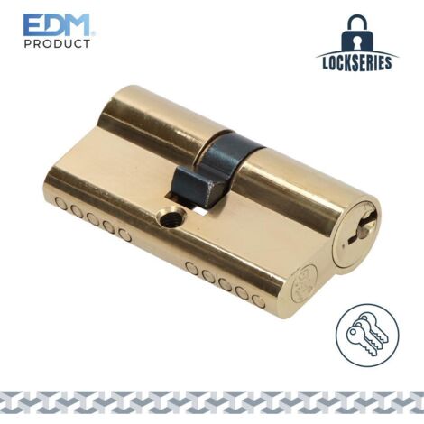 Messingzylinder 60 mm (30 + 30 mm) langer Nocken R15 mit 3 gezahnten Schlüsseln inklusive EDM