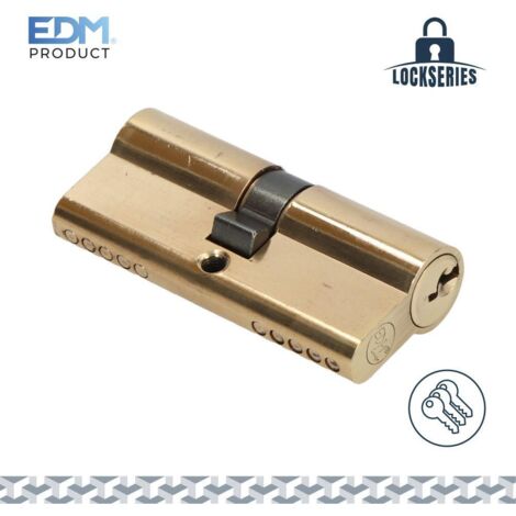 Messingzylinder 70 mm (35 + 35 mm) langer Nocken R15 mit 3 gezahnten Schlüsseln inklusive EDM