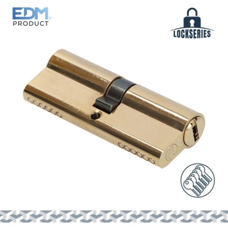 Messingzylinder 80 mm (40 + 40 mm) langer Nocken R15 mit 5 Sicherheitsschlüsseln inklusive EDM