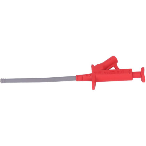 Messleitung mit Haken und 4-mm-Bananenstecker (rot) für Multimeter - J.30042