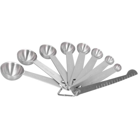 Messlöffel aus Edelstahl mit Skala – 9-teiliges Gewürzlöffel-Set zum Backen und Kochen