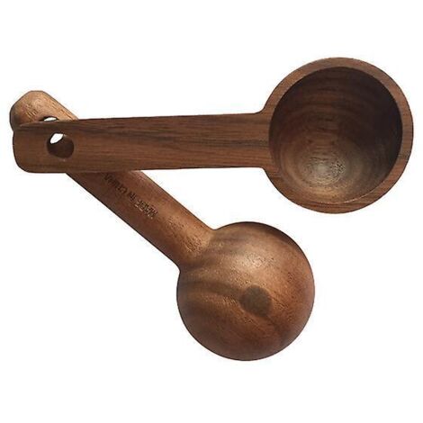Messlöffel aus Holz, 2 Stück, Schwarznuss, Kaffeelöffel, Messlöffel für gemahlenen Kaffee, gemahlener Kaffee, Tee, Küchenaccessoires