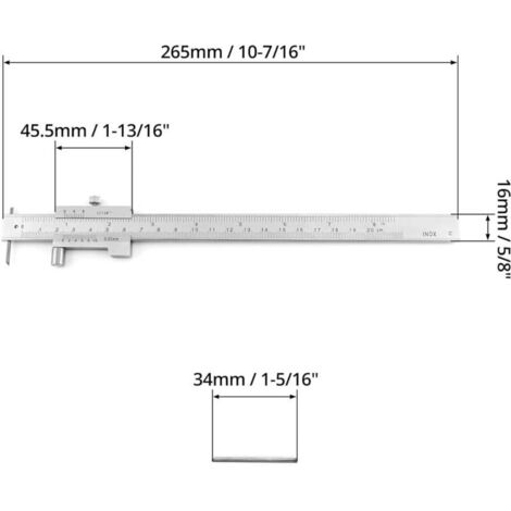 Messschieber, 0–20 cm, Markierwerkzeug aus Edelstahl