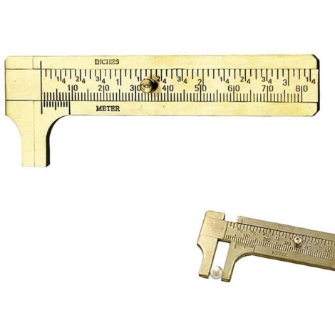 Messschieber, Mini-Messschieber, Messing-Messschieber, Doppelskalen-Messschieber, für präzise Außenmessungen, 80 mm