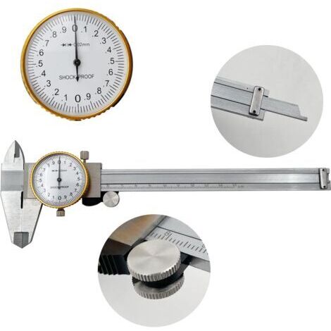 Messschieber mit Anzeigetafel Edelstahl 150mm / 6” Lieferung mit Kasten Längenverstellbar