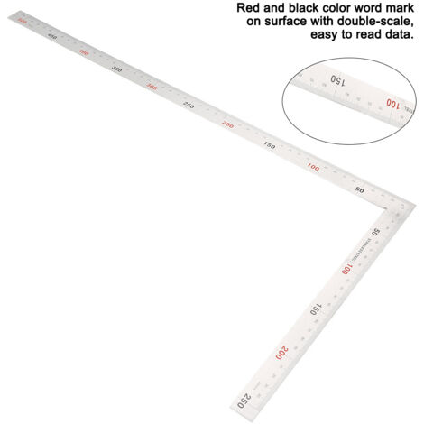 Messwinkel aus Edelstahl 500x250mm, 90° rechtwinkliges Markierungswerkzeug (02)