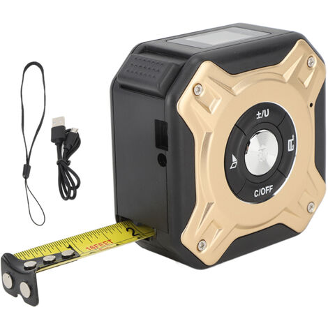 Mesure laser 3 en 1 40 mètres avec crochet magnétique, ruban à mesurer infrarouge 5 mètres, noir et or