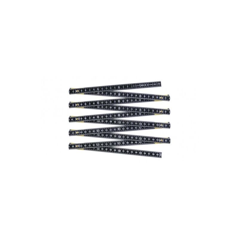 JOUANEL - Mesure pliante en Dural, graduation ineffaçable 2 M, finition noir - Réf: MA2N