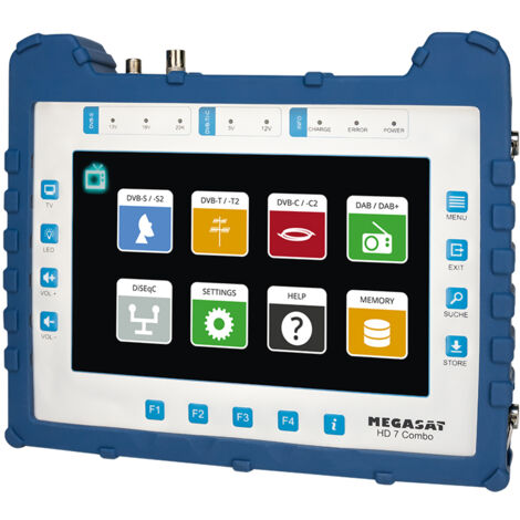 Mesureur de Champ Satellite, Câble, Terrestre, DAB+ HD HD 7 Combo - DVB-S / S2 / C / C2 / T / T2, H.264 / H.265 / DAB / DAB+