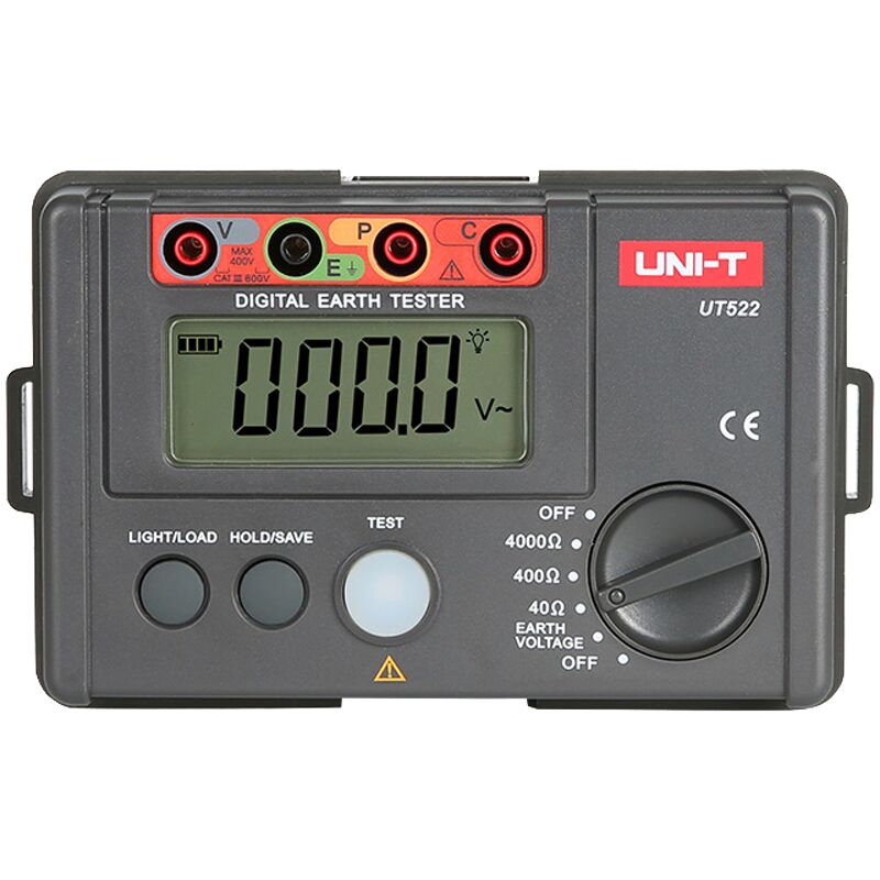 Mesureur de résistance de terre - Affichage LCD jusqu'à 4000 comptes - Mesure de la résistance de terre jusqu'à 4000 - Mesure de la tension de terre