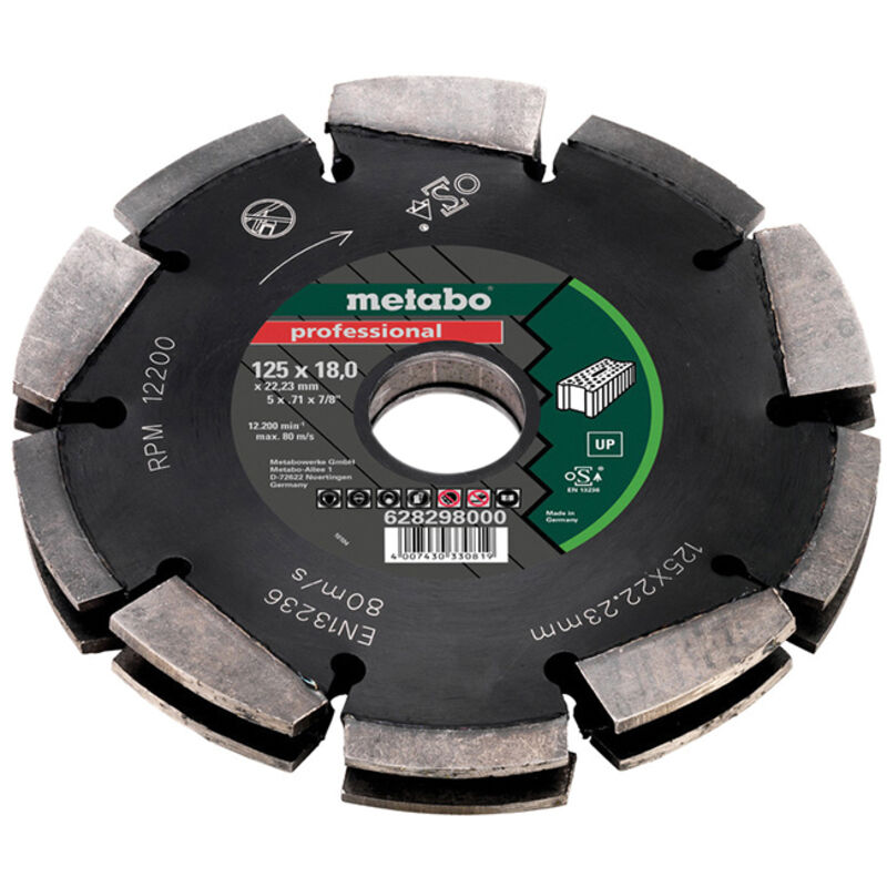 Metabo - 2 Row Professional up Universal Wall Chaser Blade 125 x 18 x 22.23mm