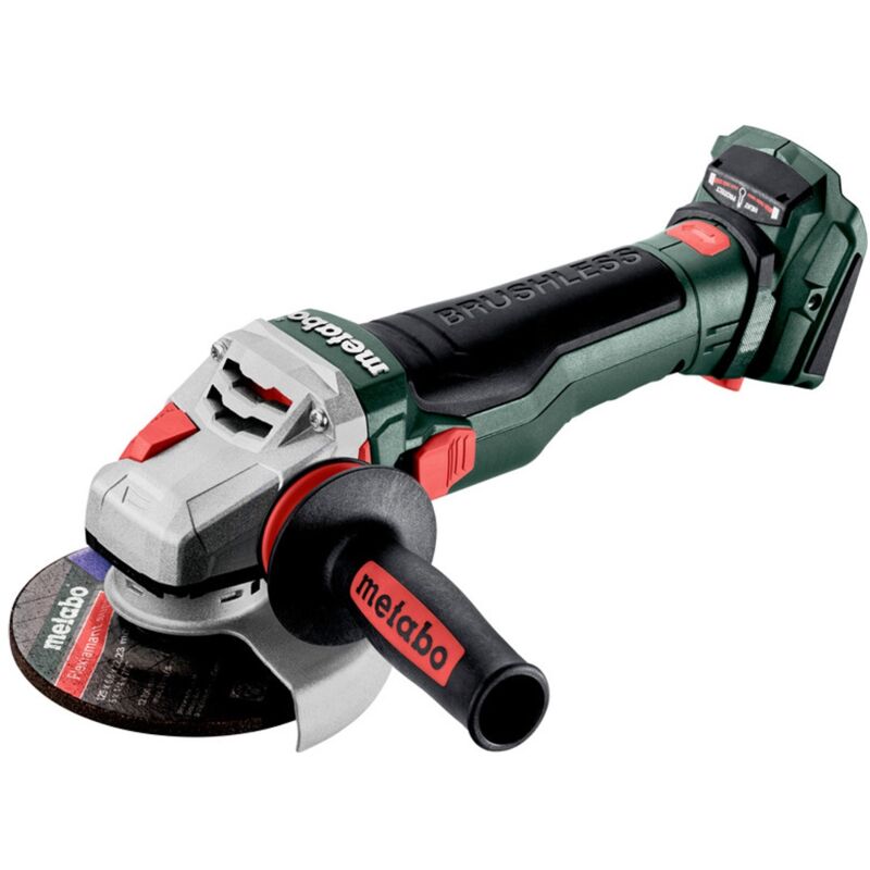 Akku-Winkelschleifer wb 18 ltx bl 15-125 Quick, mit Bremse, Schnellspannmutter, drehbarem Akkupack x 165 l - Metabo
