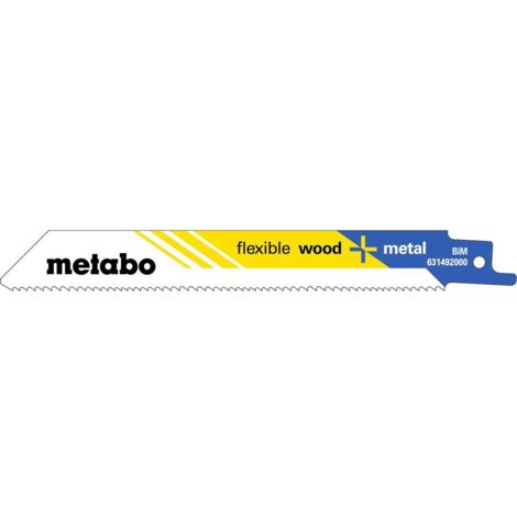 Metabo 2 lame per seghe diritte 'flexible wood + metal' 150 x 0,9 mm, BiM, 1,8-2,6 mm/ 10-14 TPI - 631094000