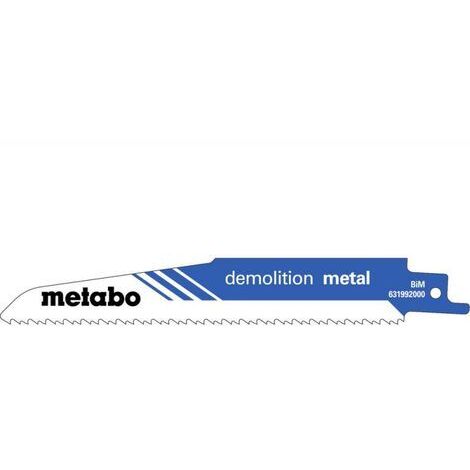 METABO 5 lames de scie sabre « demolition metal » BiM - 150 x 1,6 mm