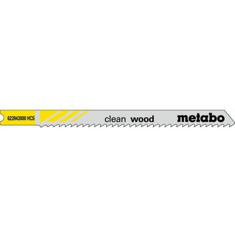 Metabo 5 LAMES DE SCIE SAUTEUSE « CLEAN WOOD » EN U 82/2,5MM (623943000)