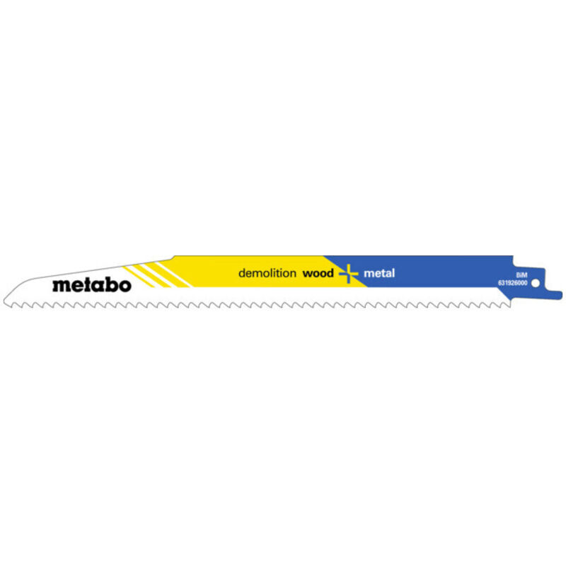 Metabo - 5 lames de scie sabre « demolition wood + metal » BiM - 225 x 1,6 mm