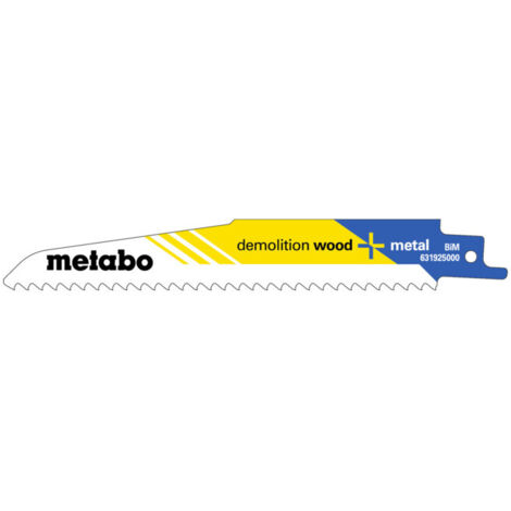 Metabo 5 lames de scies sabres, B+M, profes.,150 x 1,6 mm (631925000)