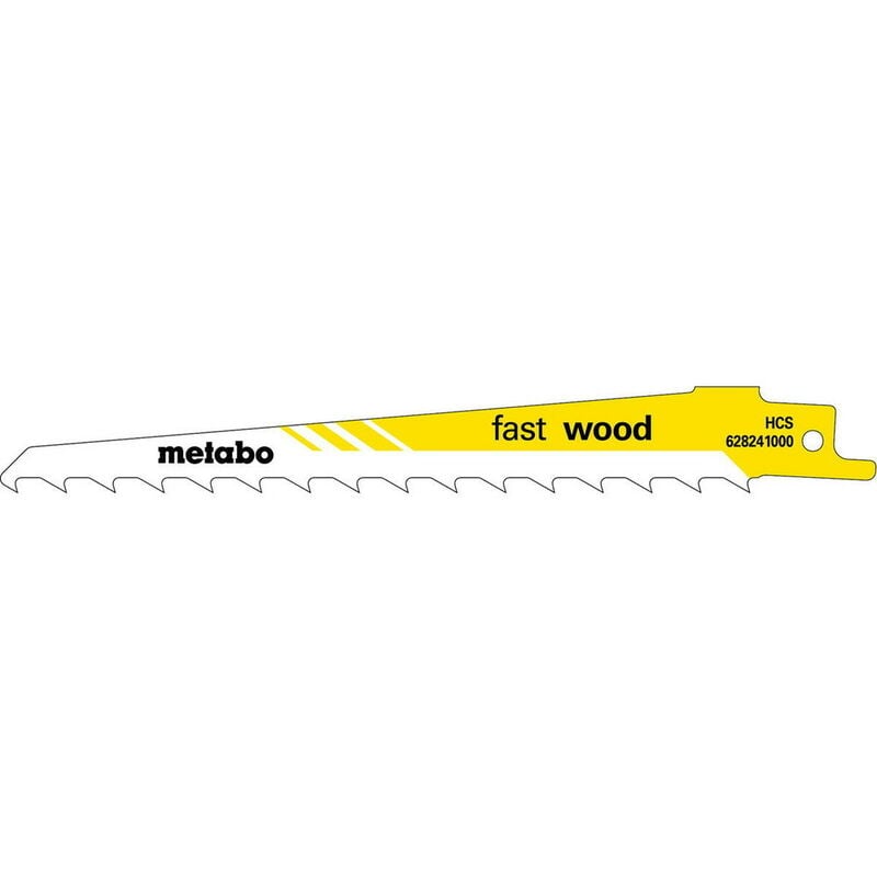 Metabo - 5 lames de scie sabre « fast wood » hcs - 150 x 1,25 mm