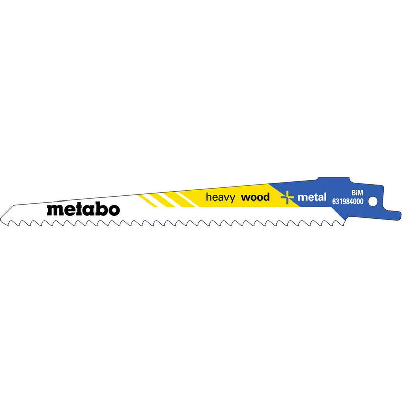 Metabo - 5 lames de scie sabre « heavy wood + metal » BiM - 150 x 1,25 mm