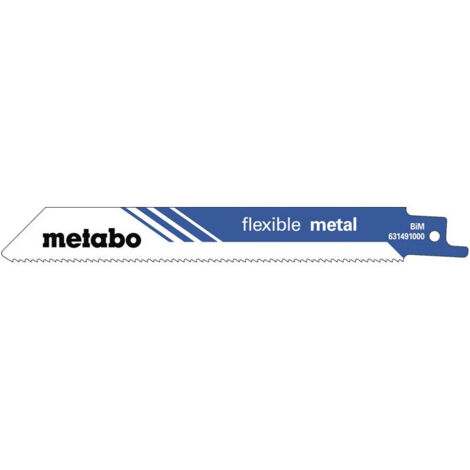 Metabo 5 lames de scies sabres, métal, flexibles, 225 x 0,9 mm (631494000)