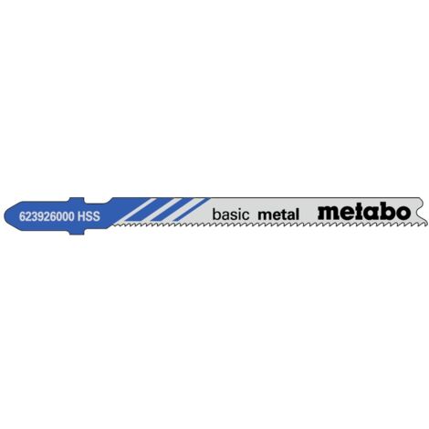 Metabo 5 Stichsägeblätter basic metal 66/ 1,1-1,5 mm, progressiv, HSS, mit Eintauchspitze, gefräst / gewellt, speziell für Kurvenschnitte