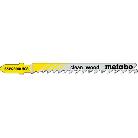Metabo 5 Stichsägeblätter "clean wood" 74/ 4,0-5,2 mm, progressiv, HCS, mit Eintauchspitze 5 Stk