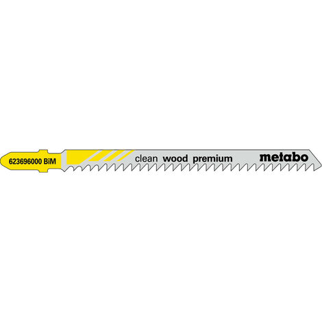 Metabo 5 Stichsägeblätter "clean wood premium" 91/ 3,0 mm, BiM (623696000)
