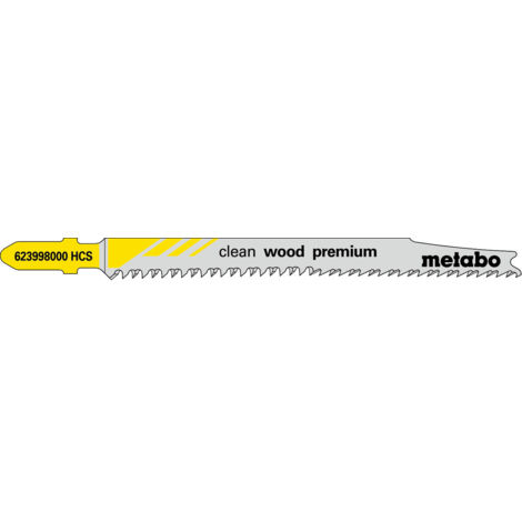 Metabo 5 Stichsägeblätter clean wood premium 93 / 2,2 mm, HCS