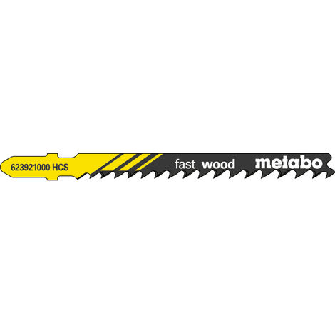 Metabo 5 Stichsägeblätter "fast wood" 74/ 4,0-5,2 mm, progressiv, HCS, mit Eintauchspit