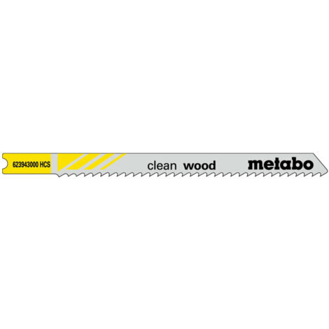 Metabo 5 U-Stichsägeblätter "clean wood" 82/ 2,5 mm, HCS, Universalschaft 5 Stk