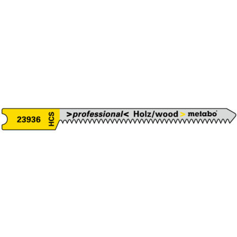 Metabo 5 U-Stichsägeblätter, Holz, Serie "professional", 52/ 1,3 mm, HCS, Universalschaft 5 Stk