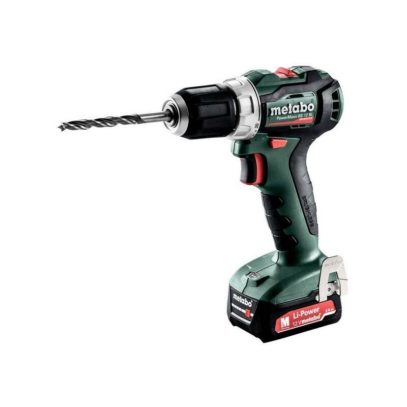 

Metabo 601038500 Taladro atornillador sin escobillas a bateria 12V 2x 2Ah Li-Ion PowerMaxx BS 12 BL Con maletín