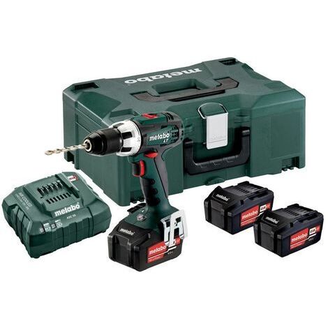 Metabo 602102960 Taladro atornillador a bateria 18V 3x 4Ah Li-Ion BS 18 LT Con maletín