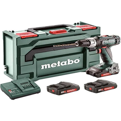 METABO 602321540 - Taladro atornillador a bateria 18V / 3x 2,0 Ah Li-Ion BS 18 L - portabrocas 13 mm con maletín