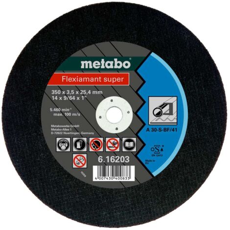 Metabo 616203000 Disco de tronzar plano Flexiamant Super A30-S para metal 350x3,5x25,4 mm (Envase 10 Ud)