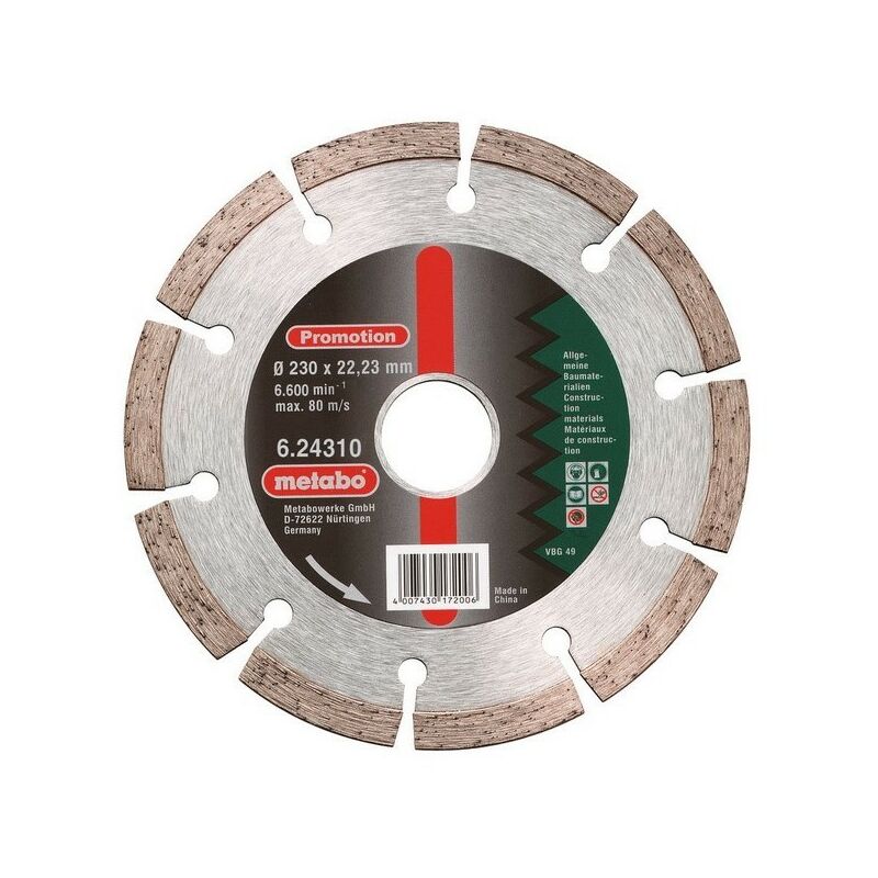 

Metabo - 624310000 Disco de diamante SP para uso general 230x22,23 mm Altura segmento 7 mm