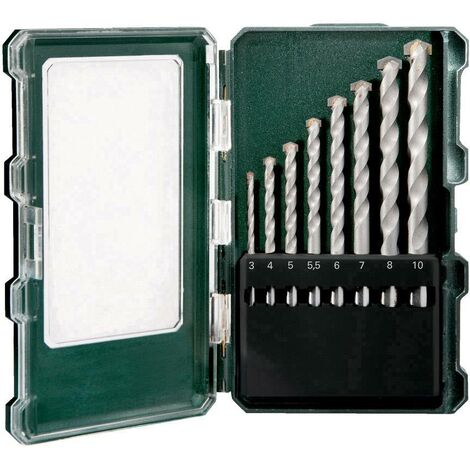 Metabo 626706000 Jeu de forets spiralés pour pierre 8 pièces 3 mm, 4 mm, 5 mm, 5.5 mm, 6 mm, 7 mm, 8 mm, 10 mm 8 pc(s) V774722